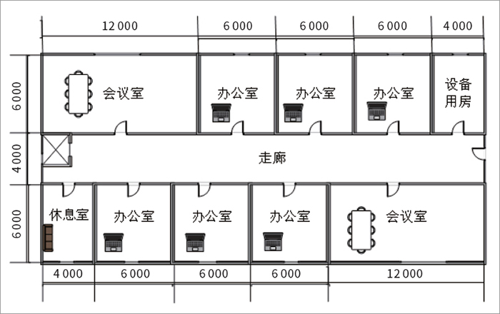 圖1 辦公建筑標(biāo)準(zhǔn)層平面圖.jpg